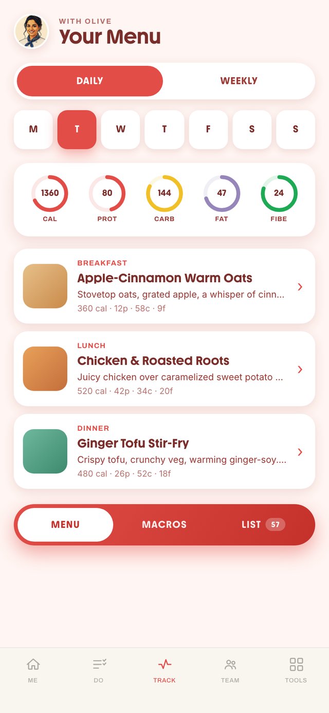Olive — real app screen