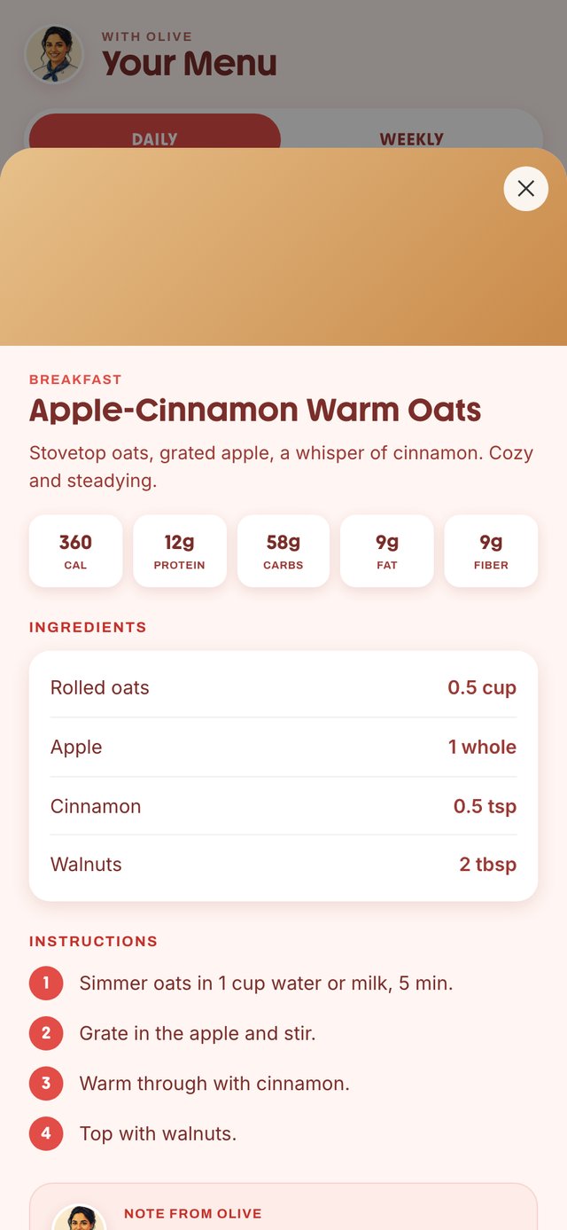 Olive — real app screen
