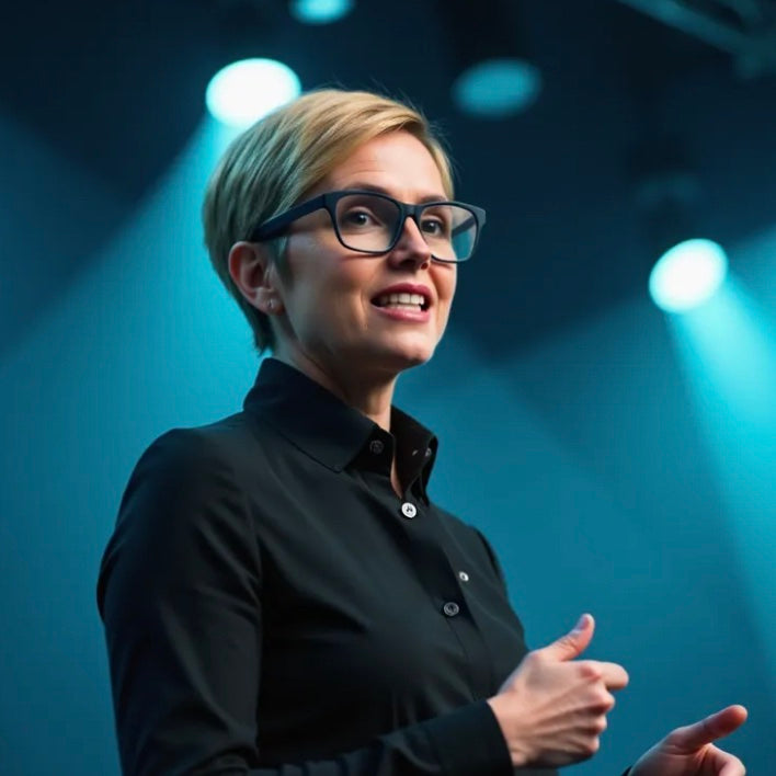 Kirsten Karchmer, the founder of Conceivable, speaking on stage.